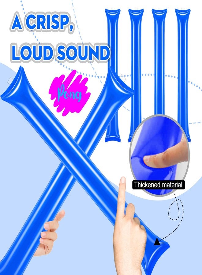cssopenss 50 PCS Blue Thunder Sticks Thicken Plastic Cheersticks Inflatable Thunder Sticks Sporting Events Team Spirit Cheersticks Sporting Cheers Basketball Football Dance Party(blue) - Image 3